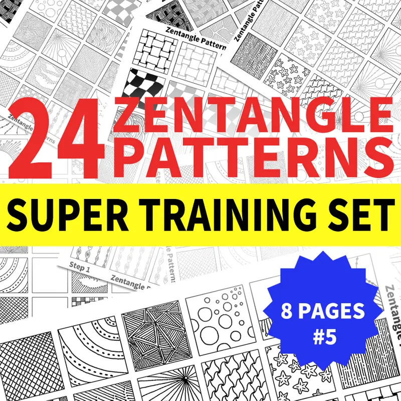 24 Zentangle Patterns #5 Templates