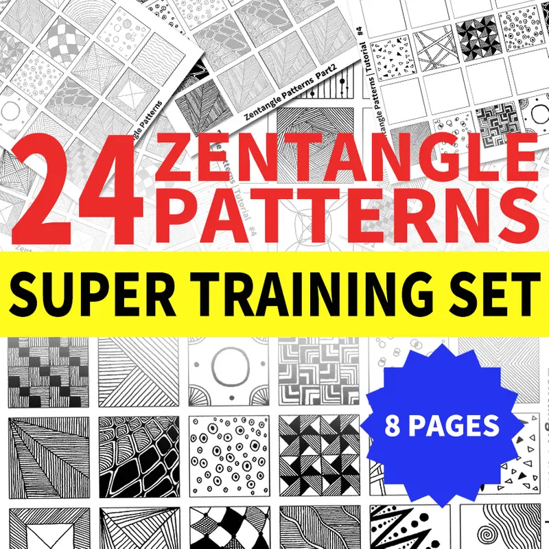 24 Zentangle Patterns #4 Templates