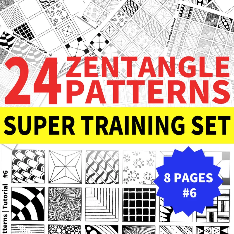 24 Zentangle Patterns #6 Templates