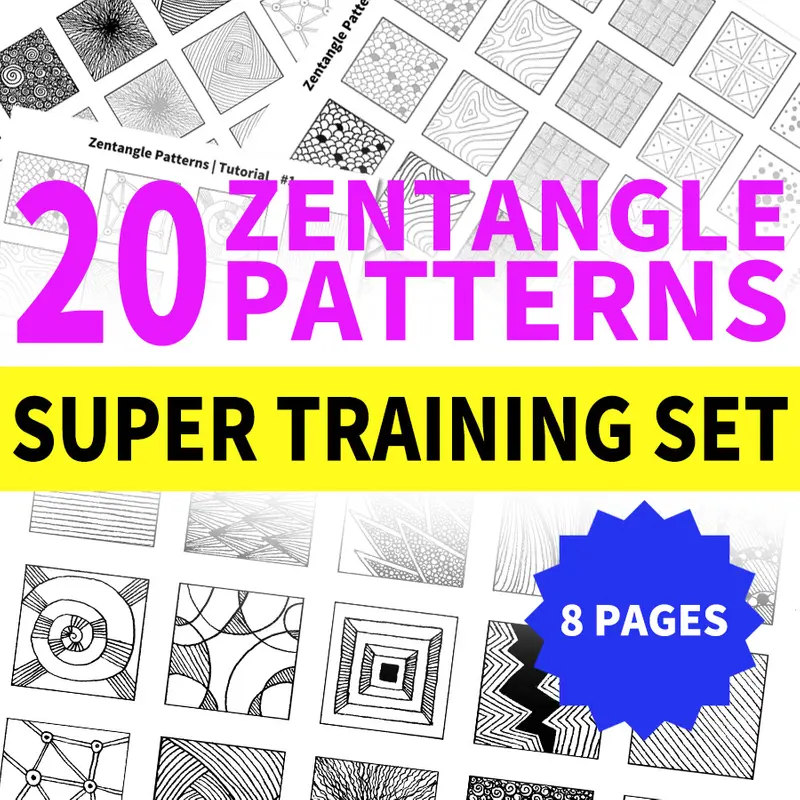 20 Zentangle Patterns #1 Templates