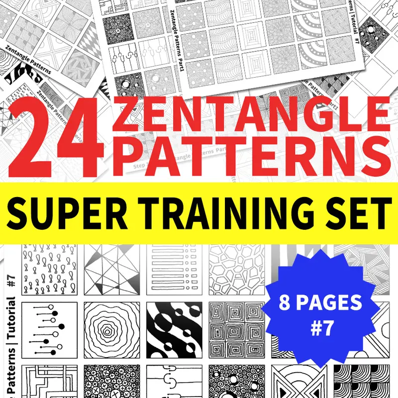 24 Zentangle Patterns #7 Templates